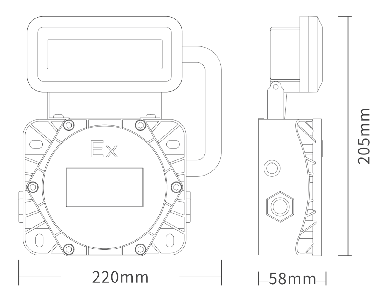 華天防爆型應急照明燈具尺寸